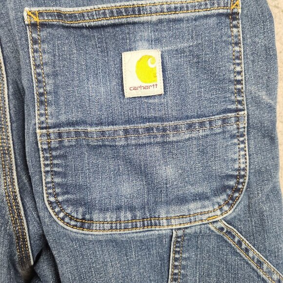 Carhartt Jeans Mens 32x34 Blue Relaxed Denim Straight Rugged Flex Workwear Pants - Picture 12 of 14